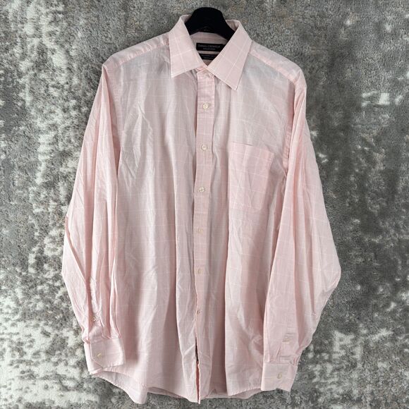 Daniel Cremieux Mens Size 16.5 35 Richard Shirt Tailored Fit Cotton Checker Pink - Picture 1 of 8